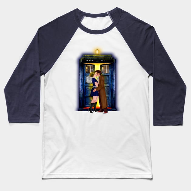 The Last Kiss from 10th Doctor Baseball T-Shirt by Dezigner007